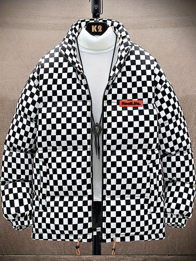 Ruben – Checked Puffer Jacket – Cotton Blend – Black 2