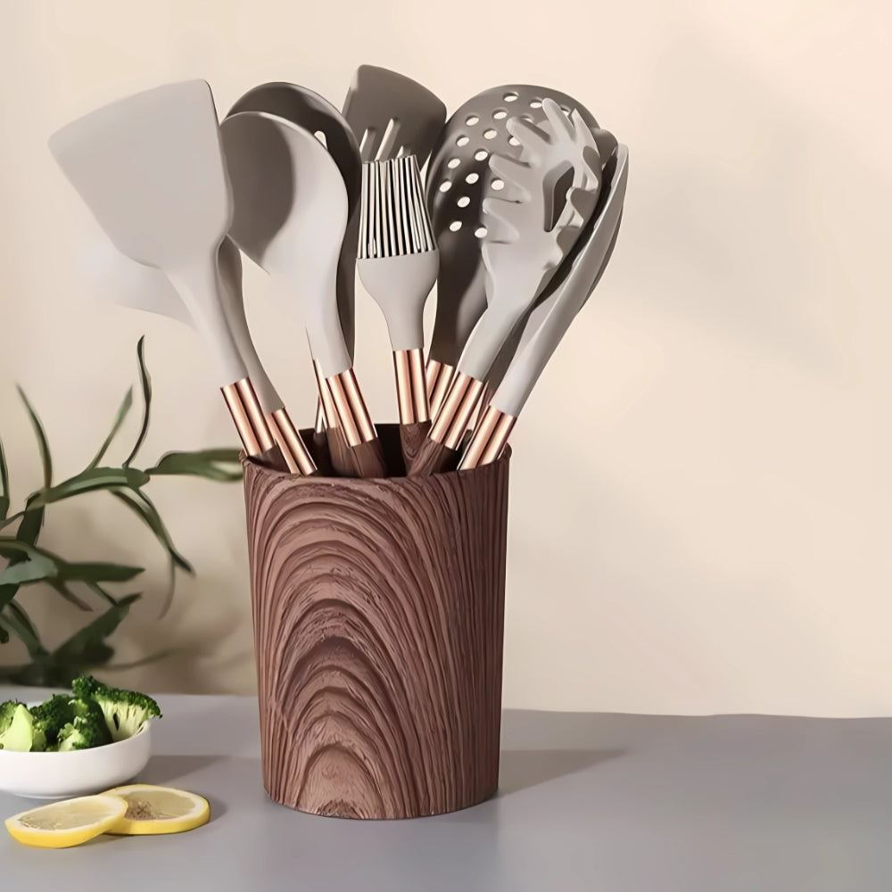 Silicone Cooking Utensils Set – Heat-Resistant – Multi-Color – 10 Pieces – Luxe Collection 1