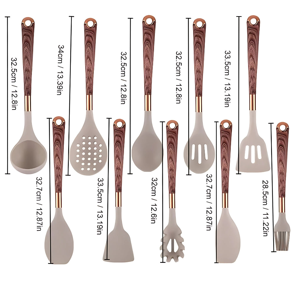 Silicone Cooking Utensils Set – Heat-Resistant – Multi-Color – 10 Pieces – Luxe Collection 6