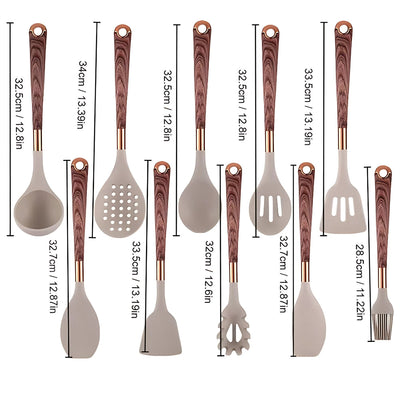 Silicone Cooking Utensils Set – Heat-Resistant – Multi-Color – 10 Pieces – Luxe Collection 6