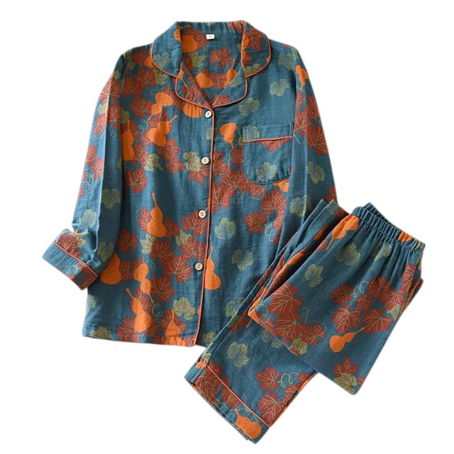 Soft Cotton Pajama Set – Women's Pajamas – Relaxed Fit – Light Gray 0