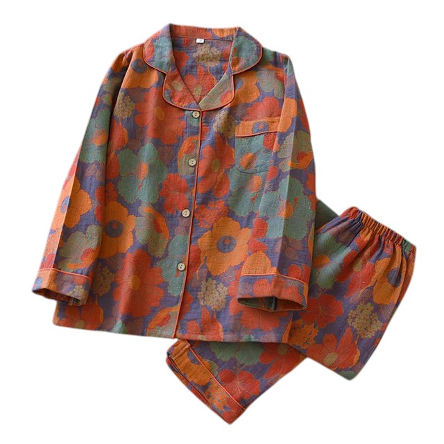 Soft Cotton Pajama Set – Women's Pajamas – Relaxed Fit – Light Gray 1