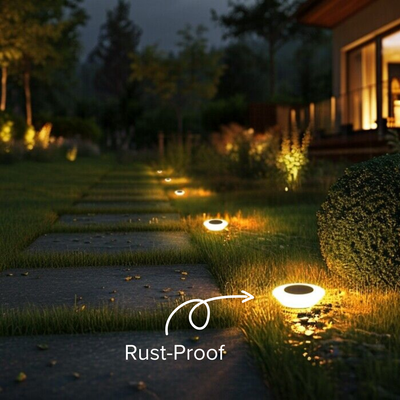 Solar Ground Light – Weatherproof Design – ABS – Black – GardenBrite 0