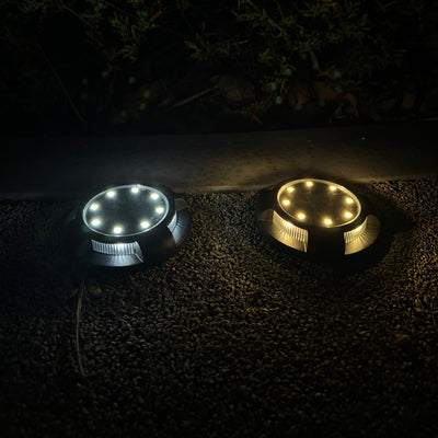 Solar Ground Lights – Weatherproof Design – Black ABS – Pack of 4 – GardenBrite™ 3