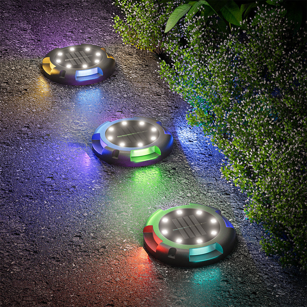 Solar Ground Lights – Weatherproof Design – Black ABS – Pack of 4 – GardenBrite™ 6
