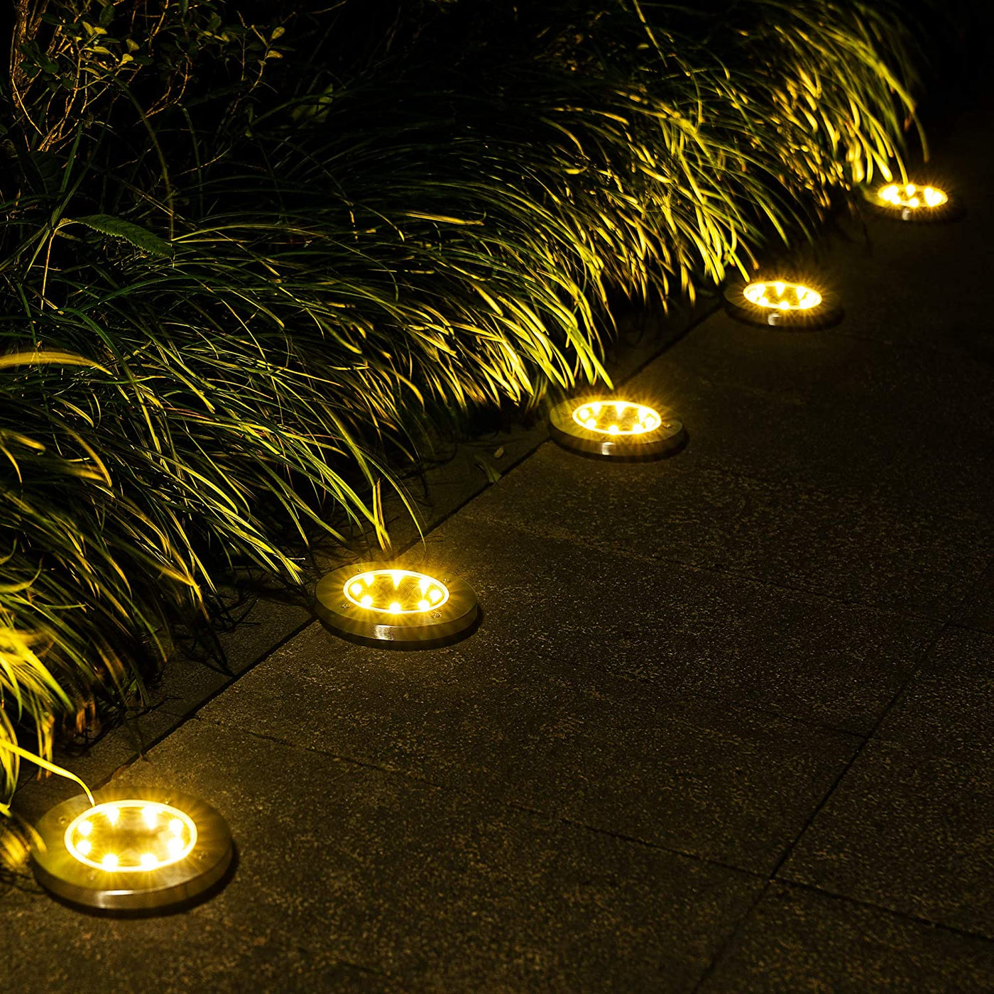 Solar Ground Lights – Weatherproof & Automatic – LED – Black – Pack of 4 1