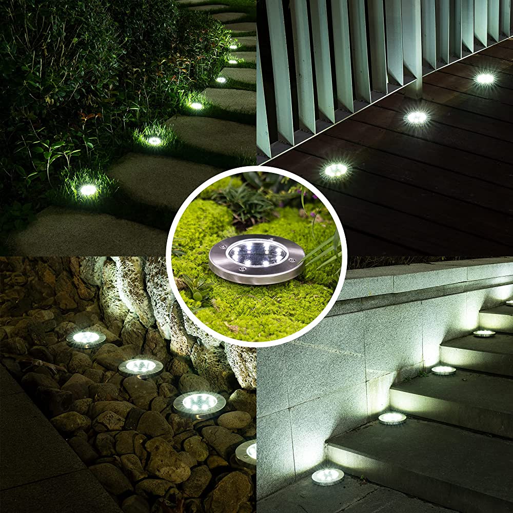 Solar Ground Lights – Weatherproof & Automatic – LED – Black – Pack of 4 3