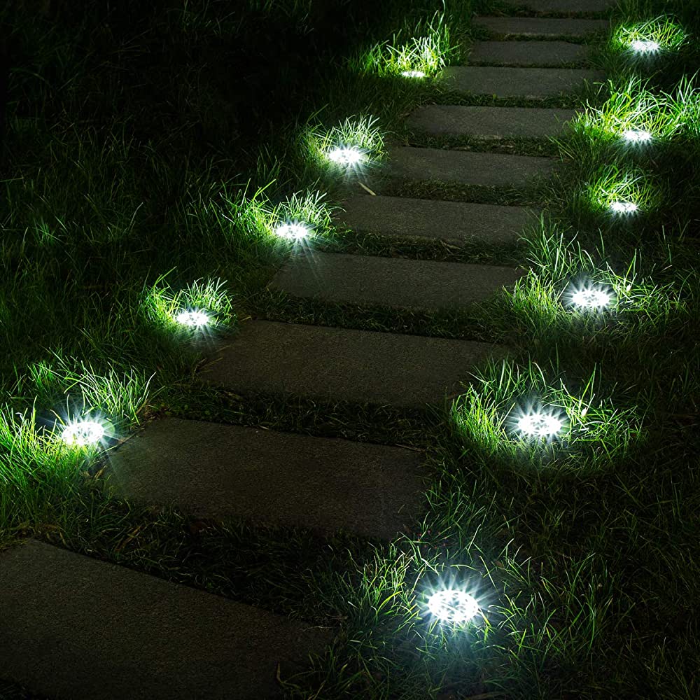 Solar Ground Lights – Weatherproof & Automatic – LED – Black – Pack of 4 5