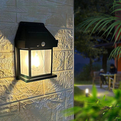 Solar Outdoor Wall Lantern – Motion Sensor – Weatherproof – Black – GardenBrite 2