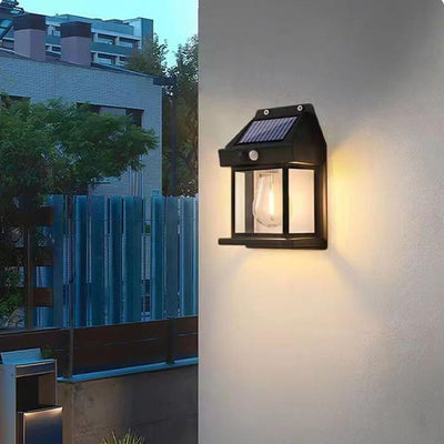 Solar Outdoor Wall Lantern – Motion Sensor – Weatherproof – Black – GardenBrite 3