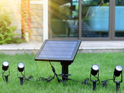Solar Spotlight Pack – Weatherproof Design – Plastic – Black – Standard Size – GardenBrite 0