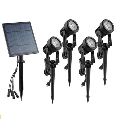 Solar Spotlight Pack – Weatherproof Design – Plastic – Black – Standard Size – GardenBrite 4