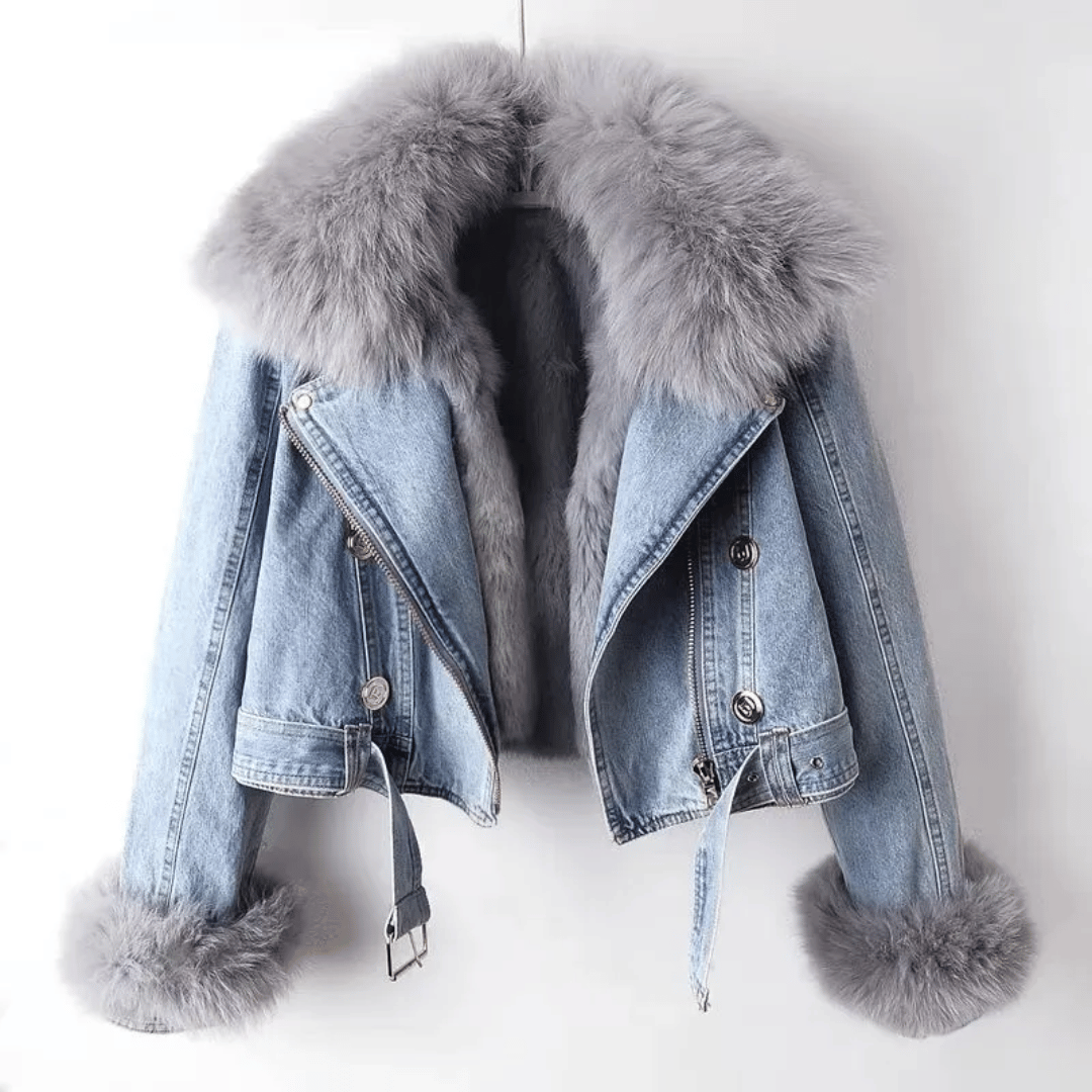 Sophia – Denim Fur Jacket – Blue 0