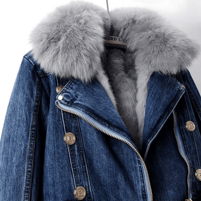 Sophia – Denim Fur Jacket – Blue 2
