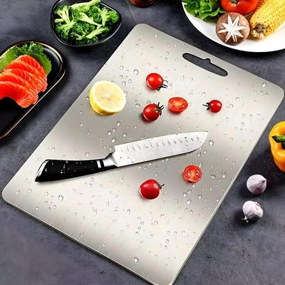 Stainless Steel Chopping Board – Antibacterial Surface – SUS304 – Silver – Standard Size 1