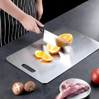 Stainless Steel Chopping Board – Antibacterial Surface – SUS304 – Silver – Standard Size 3