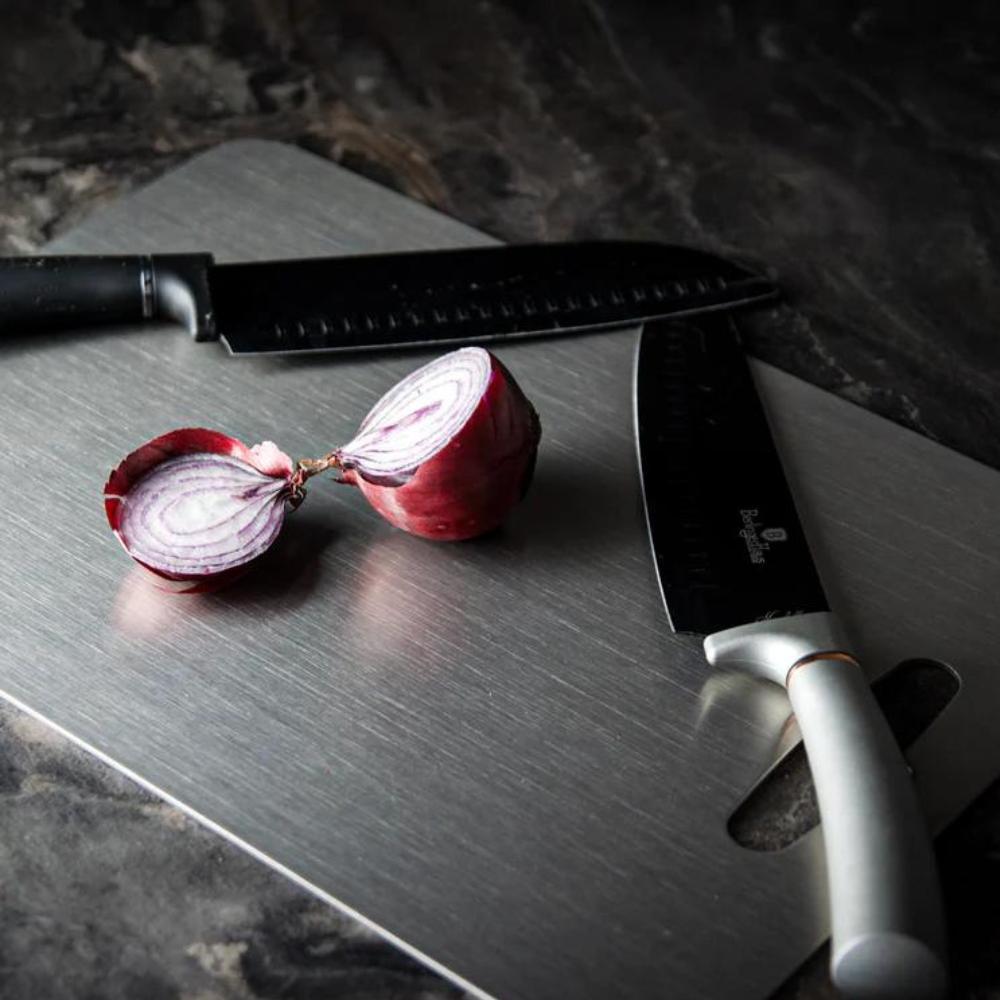 Stainless Steel Chopping Board – Antibacterial Surface – SUS304 – Silver – Standard Size 6