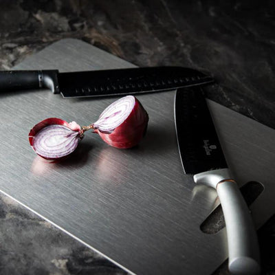 Stainless Steel Chopping Board – Antibacterial Surface – SUS304 – Silver – Standard Size 6