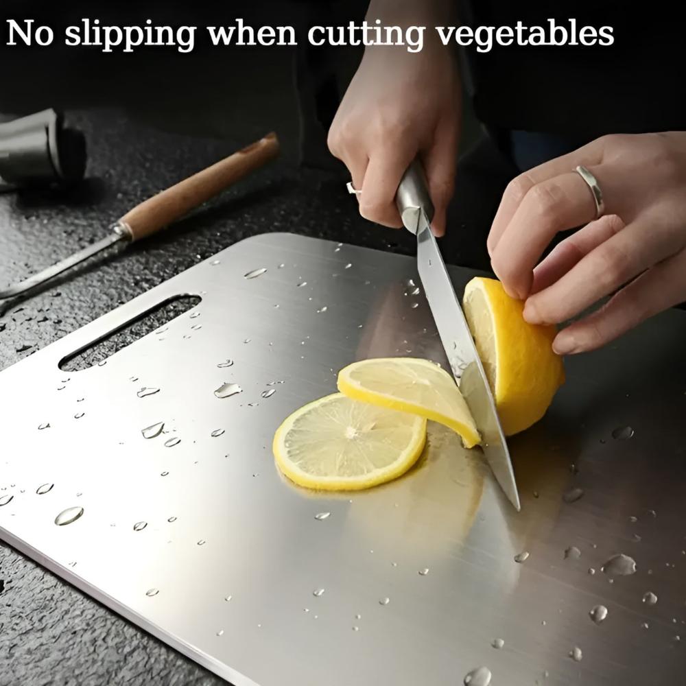 Stainless Steel Chopping Board – Antibacterial Surface – SUS304 – Silver – Standard Size 7