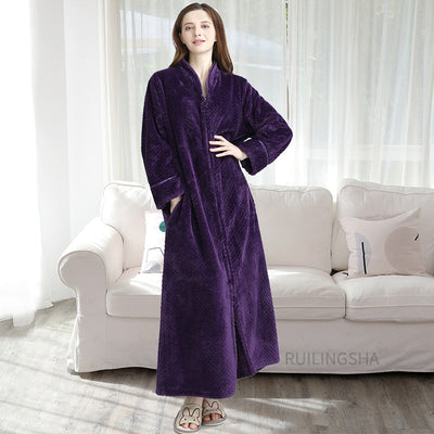 Thermo – Unisex Zippered Bathrobe – Soft Fabric – Cozy Gray 12