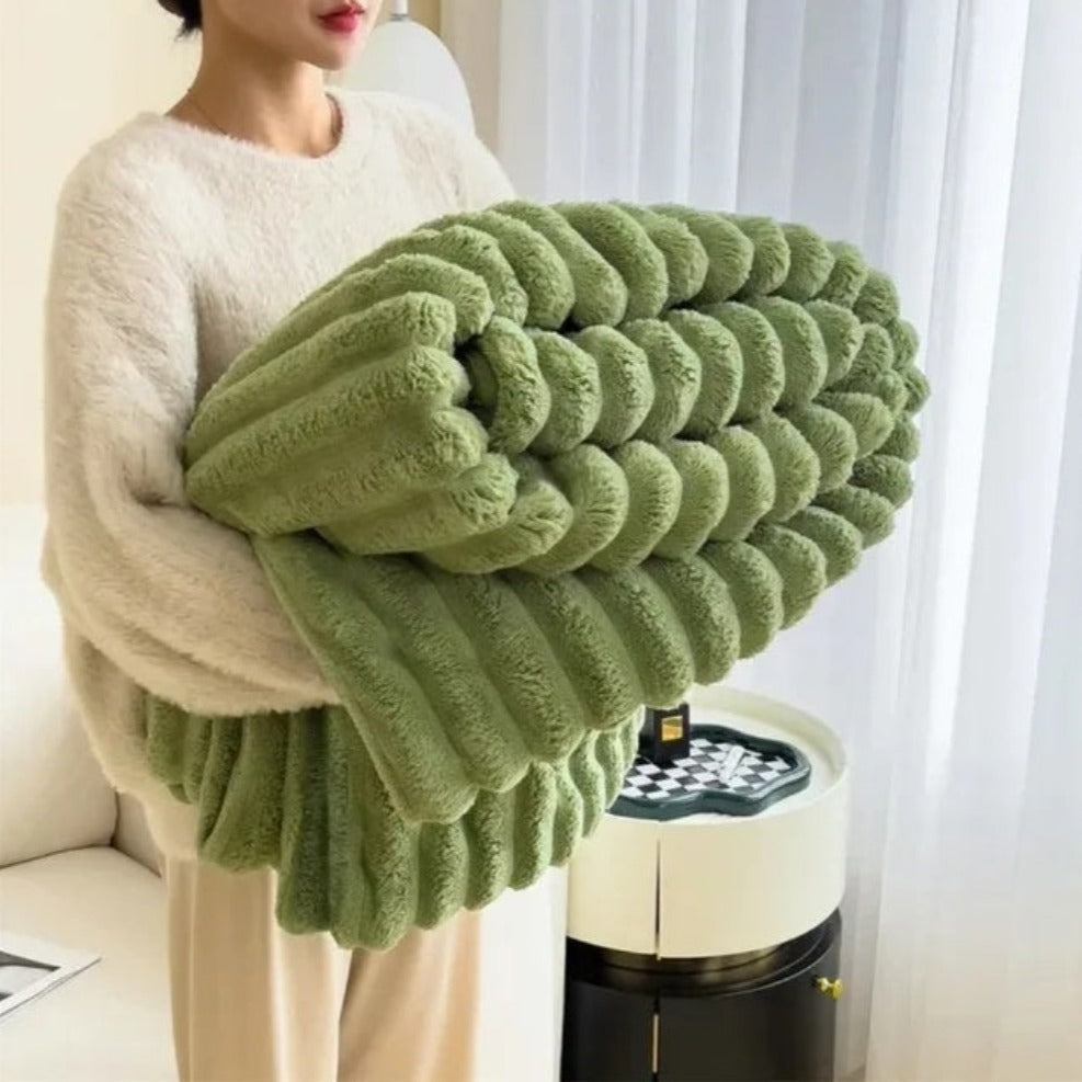 Throw Blanket – Plush Ribbed Texture – Premium Fabric – Gray – 50 x 60 – Cloud Nine 6