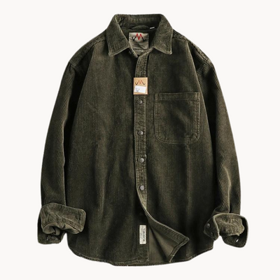 Tommy – Classic Corduroy Men's Shirt – Durable Cotton – Brown 10