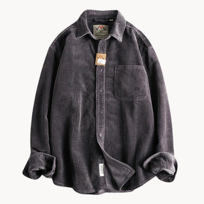 Tommy – Classic Corduroy Men's Shirt – Durable Cotton – Brown 11
