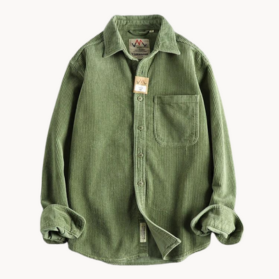 Tommy – Classic Corduroy Men's Shirt – Durable Cotton – Brown 14