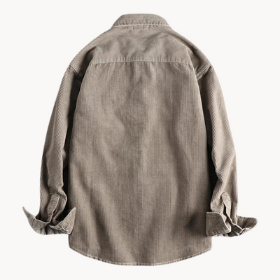 Tommy – Classic Corduroy Men's Shirt – Durable Cotton – Brown 2