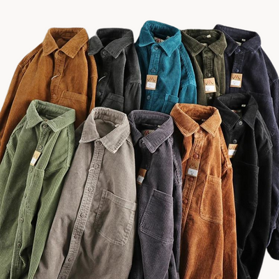 Tommy – Classic Corduroy Men's Shirt – Durable Cotton – Brown 5