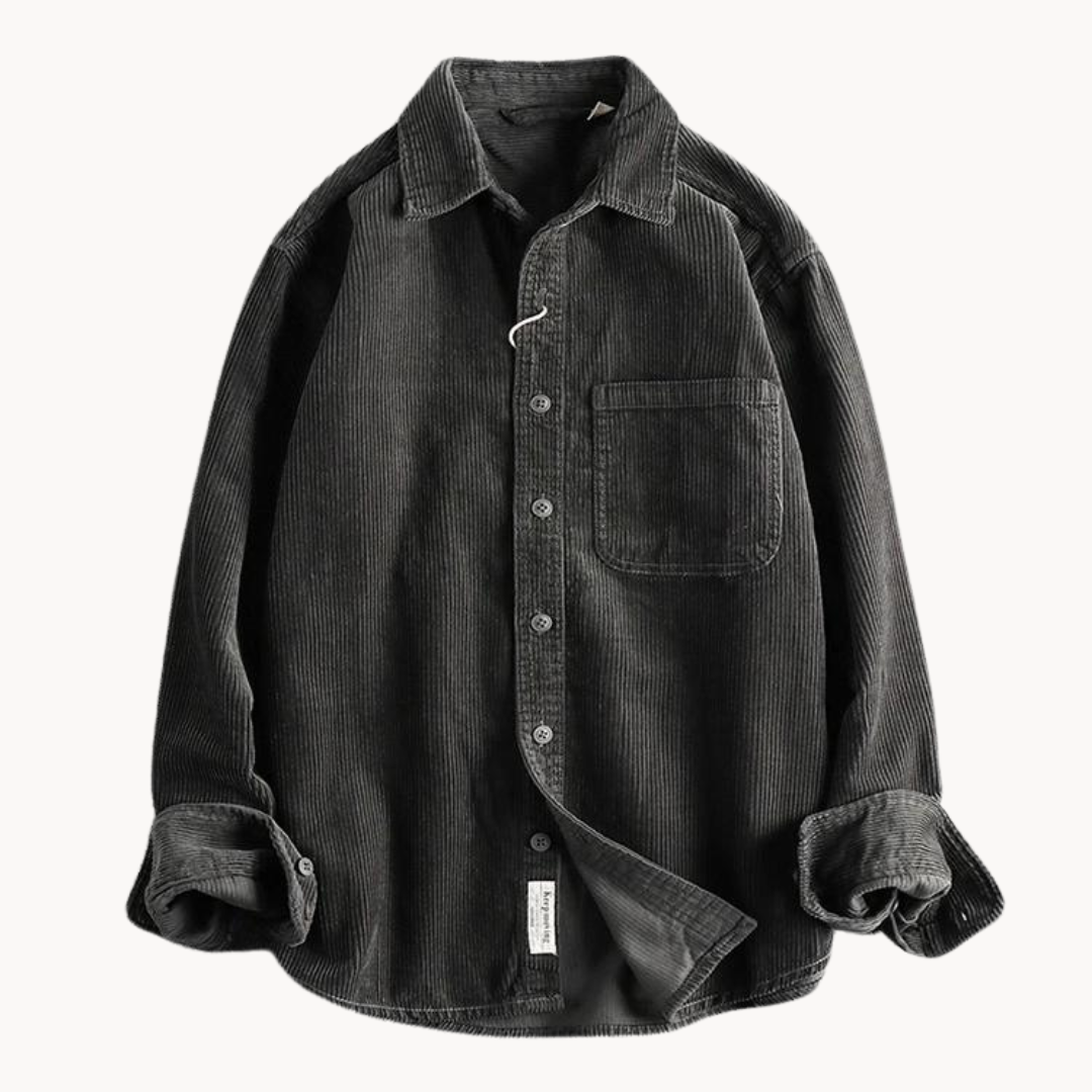 Tommy – Classic Corduroy Men's Shirt – Durable Cotton – Brown 6