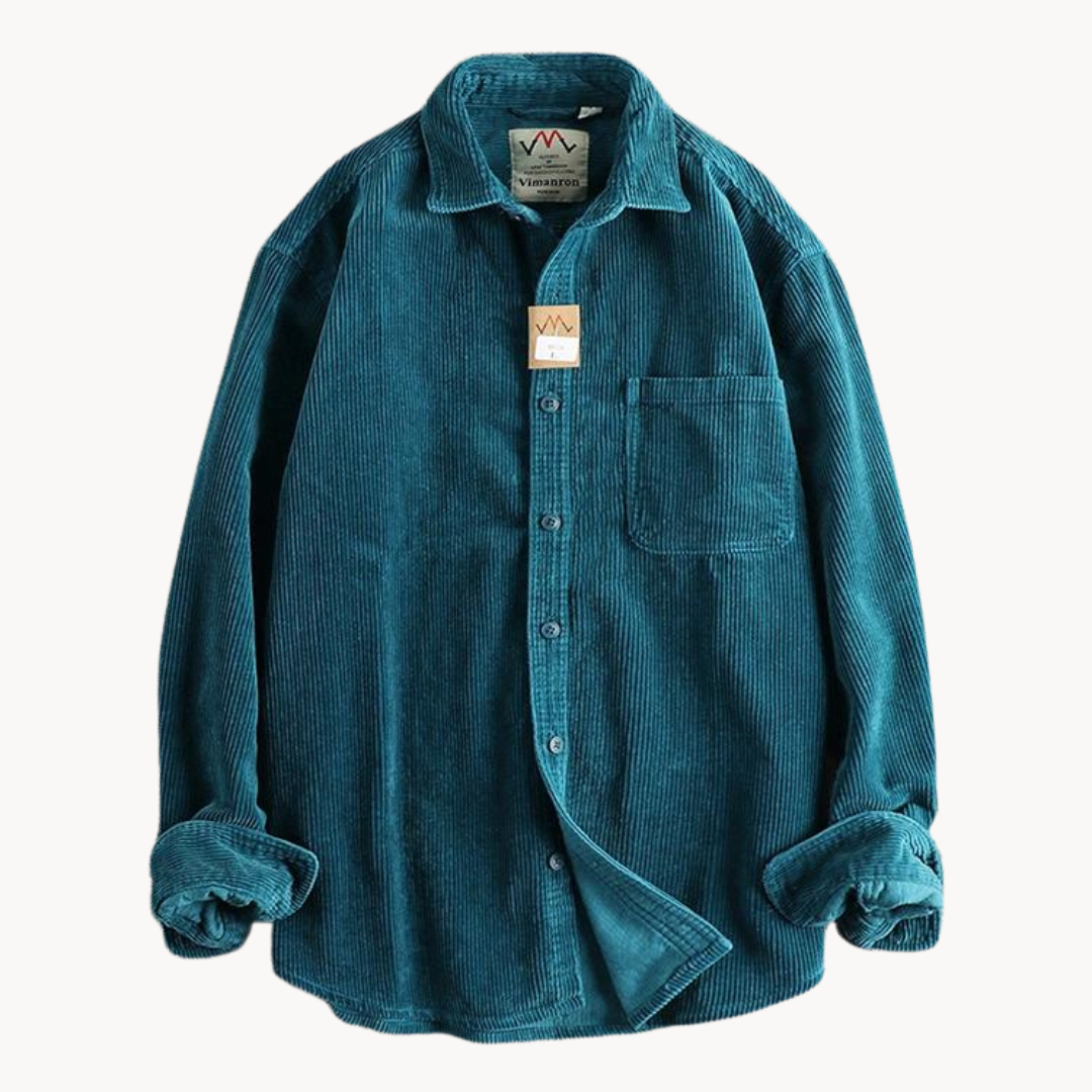 Tommy – Classic Corduroy Men's Shirt – Durable Cotton – Brown 8