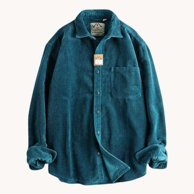 Tommy – Classic Corduroy Men's Shirt – Durable Cotton – Brown 8