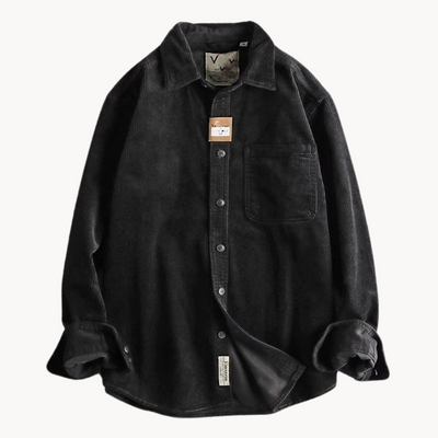 Tommy – Classic Corduroy Men's Shirt – Durable Cotton – Brown 9