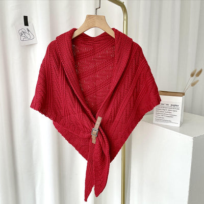 Triangle Knitted Shawl Wrap – Reversible – Multicolor 13