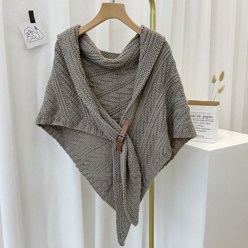 Triangle Knitted Shawl Wrap – Reversible – Multicolor 14
