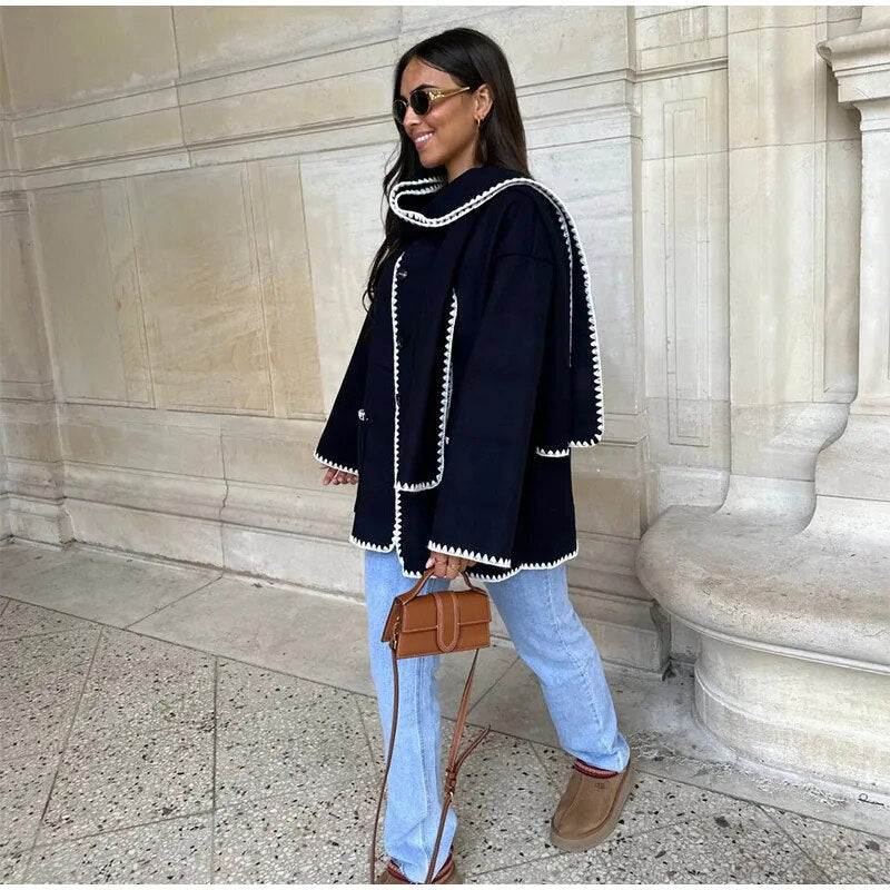 Verena – Elegant Blazer Jacket – Warm Fabric – Black 9