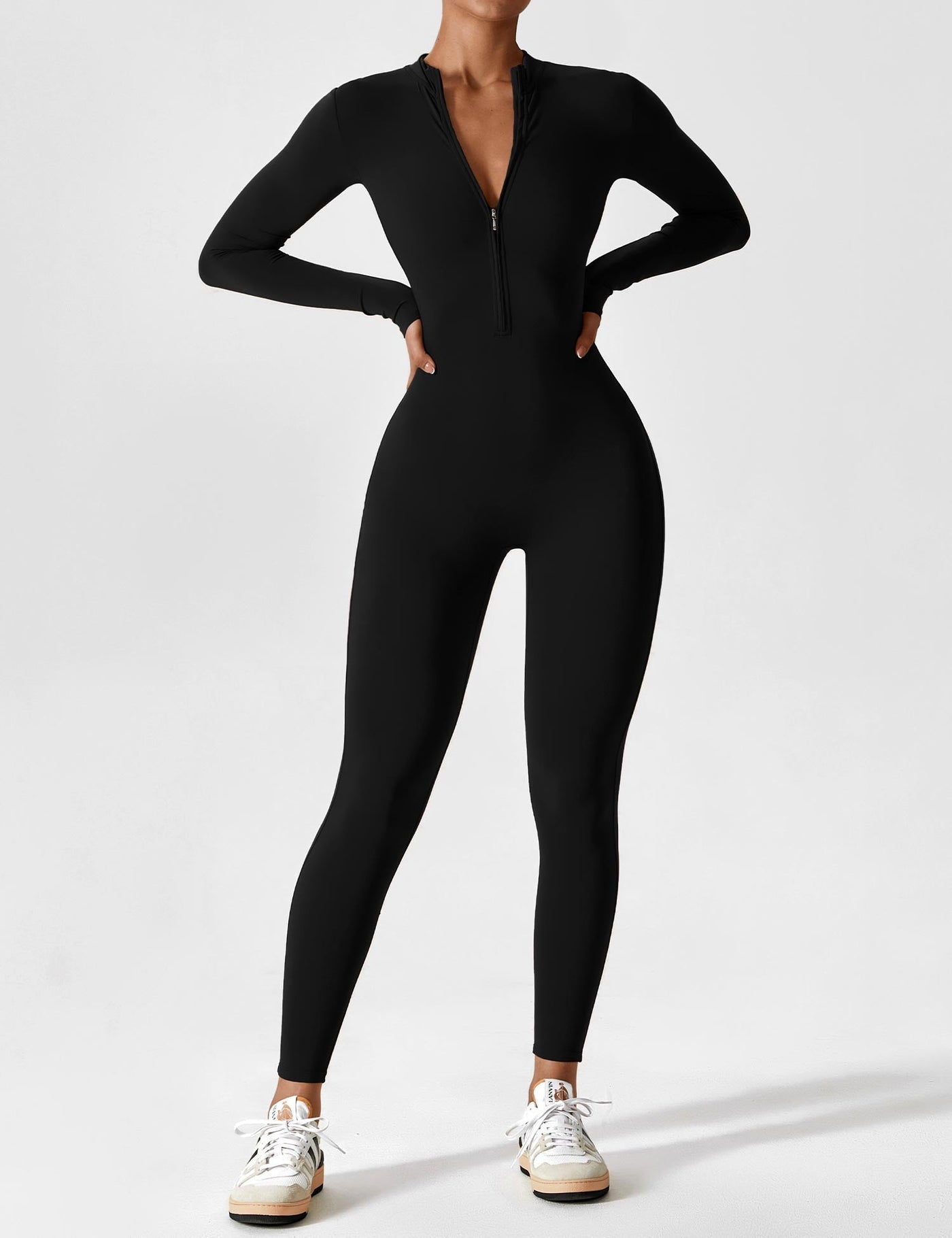 Wanda – Sporty Full Body Bodysuit – Elastic – Black 0