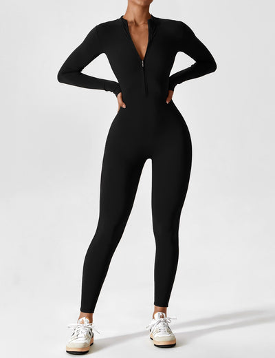 Wanda – Sporty Full Body Bodysuit – Elastic – Black 0
