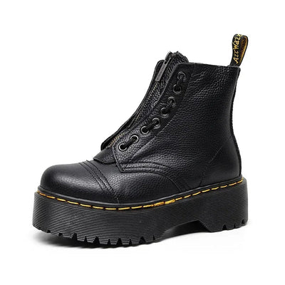 Ytre – Women's Leather Boots – Thick Sole – Black 0