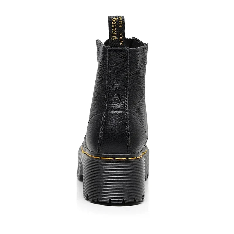 Ytre – Women's Leather Boots – Thick Sole – Black 2