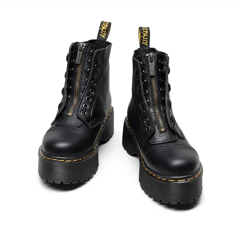 Ytre – Women's Leather Boots – Thick Sole – Black 3
