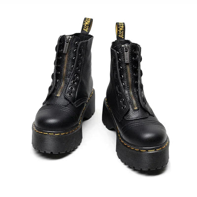 Ytre – Women's Leather Boots – Thick Sole – Black 3